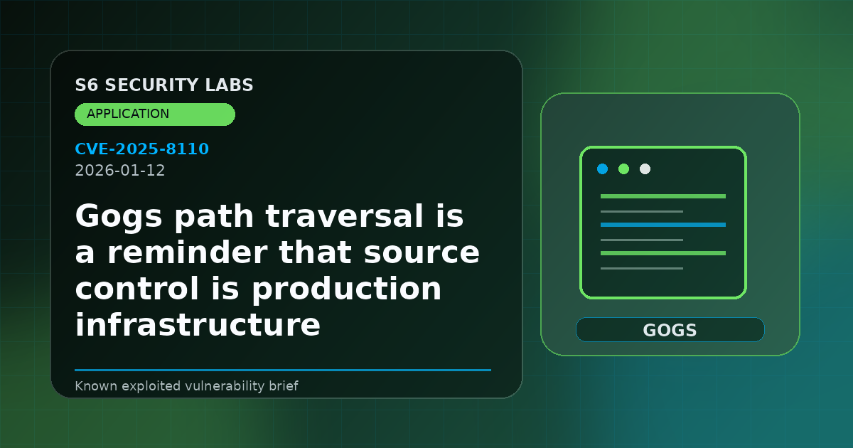 Gogs path traversal is a reminder that source control is production infrastructure