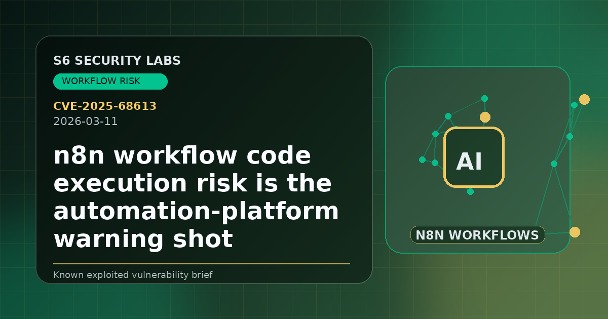 n8n workflow code execution risk is the automation-platform warning shot