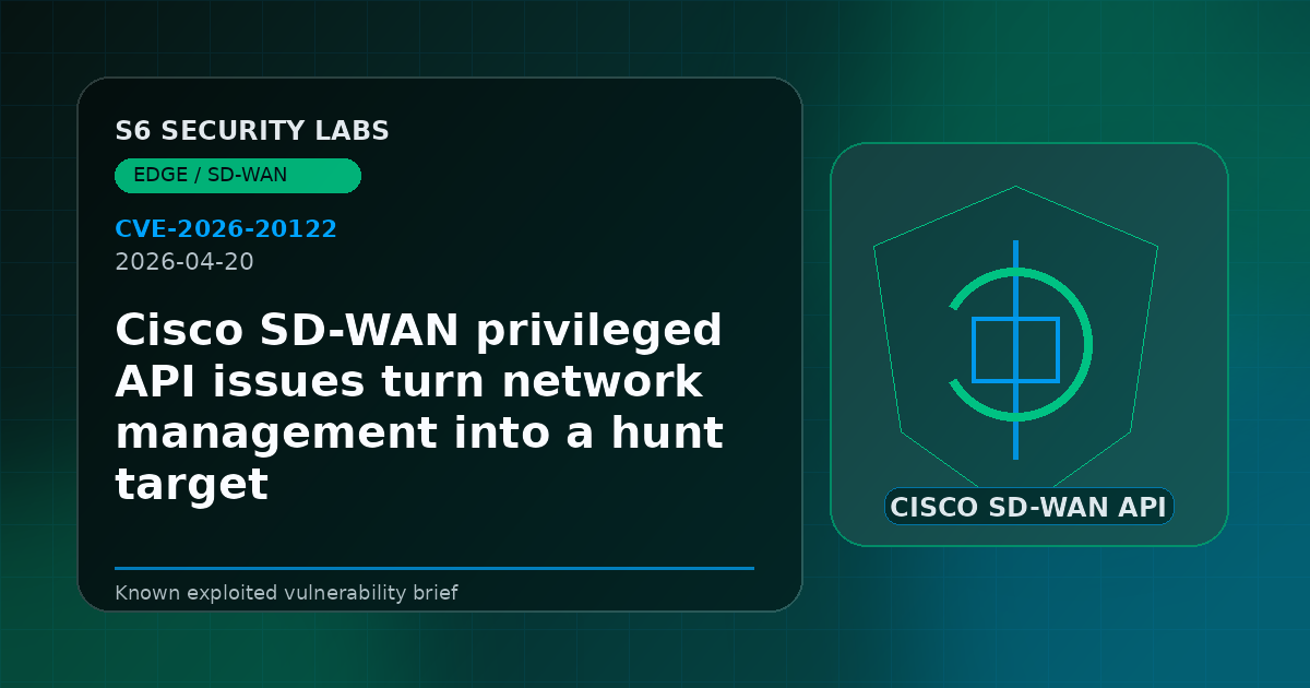 Cisco SD-WAN privileged API issues turn network management into a hunt target