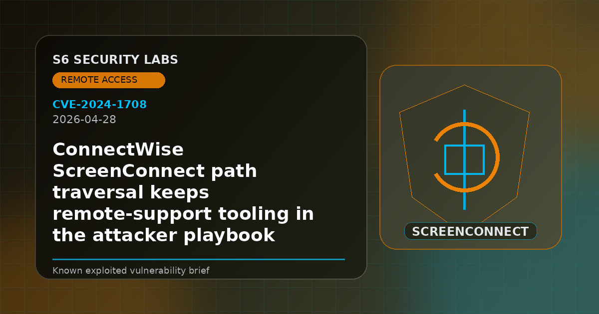 ConnectWise ScreenConnect path traversal keeps remote-support tooling in the attacker playbook