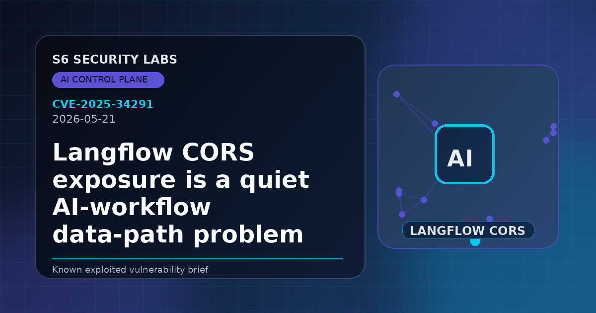 Langflow CORS exposure is a quiet AI-workflow data-path problem