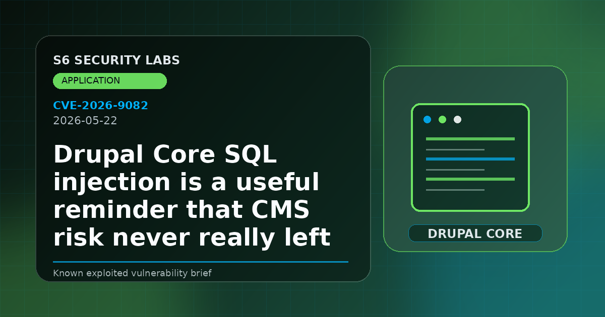 Drupal Core SQL injection is a useful reminder that CMS risk never really left